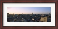 Framed High angle view of a city, Old Havana, Havana, Cuba (Blue and Purple Sky)