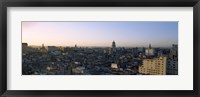 Framed High angle view of a city, Old Havana, Havana, Cuba (Blue and Purple Sky)