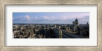 Framed High angle view of a city, Old Havana, Havana, Cuba (Blue Sky with Clouds)