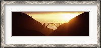 Framed Silhouette of a bridge at sunset, Bixby Bridge, Big Sur, California (horizontal)