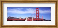 Framed Red suspension bridge, Golden Gate Bridge, San Francisco Bay, San Francisco, California, USA