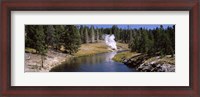 Framed Geothermal vent on a riverbank, Yellowstone National Park, Wyoming, USA