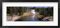 Framed Geothermal vent on a riverbank, Yellowstone National Park, Wyoming, USA