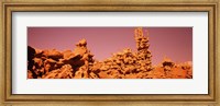 Framed Low angle view of rock formations, The Teapot, Fantasy Canyon, Uintah County, Utah, USA