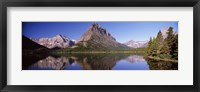 Framed Swiftcurrent Lake,US Glacier National Park, Montana, USA