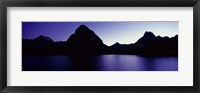 Framed Swiftcurrent Lake, Many Glacier, US Glacier National Park, Montana (Purple View)