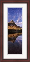 Framed Reflection of a mountain in a lake, Alpine Lake, US Glacier National Park, Montana, USA