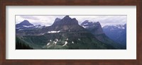 Framed Mountain range, US Glacier National Park, Montana, USA