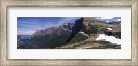 Framed Lake surrounded with mountains, Alpine Lake, US Glacier National Park, Montana