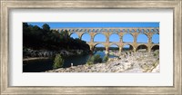 Framed Aqueduct across a river, Pont Du Gard, Nimes, Gard, Languedoc-Rousillon, France
