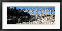 Framed Aqueduct across a river, Pont Du Gard, Nimes, Gard, Languedoc-Rousillon, France