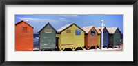Framed Colorful huts on the beach, St. James Beach, Cape Town, Western Cape Province, South Africa