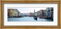 Framed Buildings at the waterfront, Rialto Bridge, Grand Canal, Venice, Veneto, Italy