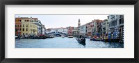 Framed Buildings at the waterfront, Rialto Bridge, Grand Canal, Venice, Veneto, Italy