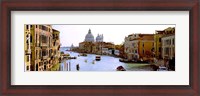 Framed Boats in a canal with a church in the background, Santa Maria della Salute, Grand Canal, Venice, Veneto, Italy