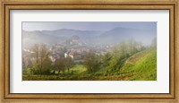 Framed High angle view of houses in a village, Biertan, Sibiu County, Transylvania, Romania