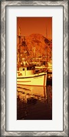 Framed Fishing boats in the bay, Morro Bay, San Luis Obispo County, California (vertical)