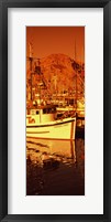 Framed Fishing boats in the bay, Morro Bay, San Luis Obispo County, California (vertical)