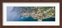 Framed Aerial view of a town, Atrani, Amalfi Coast, Salerno, Campania, Italy
