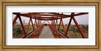 Framed Footbridge with a city in the background, Big Hole, Kimberley, Northern Cape Province, South Africa