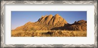 Framed Rock formations in a desert at dawn, Spitzkoppe, Namib Desert, Namibia