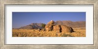 Framed Rock formations in a desert, Brandberg Mountains, Damaraland, Namib Desert, Namibia