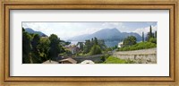 Framed Houses in a town, Villa Melzi, Lake Como, Bellagio, Como, Lombardy, Italy