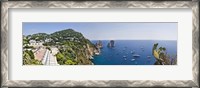Framed Boats in the sea, Faraglioni, Capri, Naples, Campania, Italy