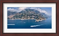 Framed Town at the waterfront, Amalfi Coast, Salerno, Campania, Italy