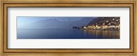 Framed Town at the waterfront, Domaso, Lake Como, Como, Lombardy, Italy