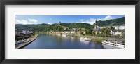 Framed Town at the riverside, Mosel River, Cochem, Rhineland-Palatinate, Germany