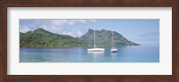 Framed Sailboats in the sea, Tahiti, Society Islands, French Polynesia