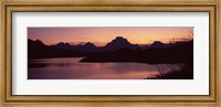 Framed River passing by a mountain range, Oxbow Bend, Snake River, Grand Teton National Park, Teton County, Wyoming, USA