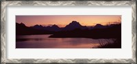 Framed River passing by a mountain range, Oxbow Bend, Snake River, Grand Teton National Park, Teton County, Wyoming, USA