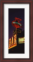 Framed Welcome sign of a bar, Million Dollar Cowboy Bar, Jackson, Jackson Hole, Teton County, Wyoming, USA