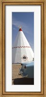 Framed Car with a teepee in the background, Wigwam Motel, Route 66, Holbrook, Navajo County, Arizona, USA