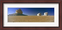 Framed Rock formations in a desert, White Desert, Farafra Oasis, Egypt