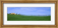 Framed Farmhouse in a field, San Quirico d'Orcia, Orcia Valley, Siena Province, Tuscany, Italy