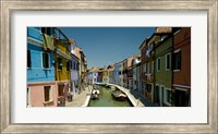 Framed Boats in a canal, Grand Canal, Burano, Venice, Italy