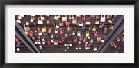 Framed Locks of Love on a fence, Hohenzollern Bridge, Cologne, North Rhine Westphalia, Germany