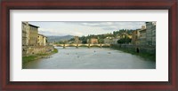 Framed Bridge across a river, Ponte Alle Grazie, Arno River, Florence, Tuscany, Italy