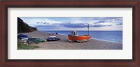 Framed Boats on the beach, Branscombe Beach, Devon, England