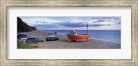 Framed Boats on the beach, Branscombe Beach, Devon, England