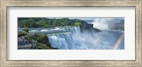 Framed Tourists at a waterfall, Niagara Falls, Niagara River, Niagara County, New York State, USA