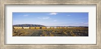 Framed Freight train in a desert, Trona, San Bernardino County, California, USA