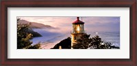 Framed Lighthouse at a coast, Heceta Head Lighthouse, Heceta Head, Lane County, Oregon (horizontal)