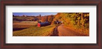 Framed Farmhouse beside a country road, Jenne Farm, Vermont, New England, USA