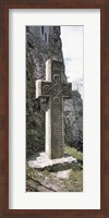 Framed Stone cross at a castle, Bran Castle, Brasov, Transylvania, Mures County, Romania