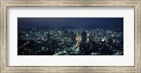 Framed Aerial view of a city, Seoul, South Korea 2011