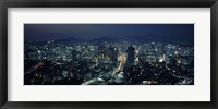 Framed Aerial view of a city, Seoul, South Korea 2011